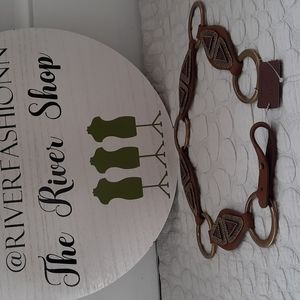 Street Ahead Ring Studded Leather Loop Belt New